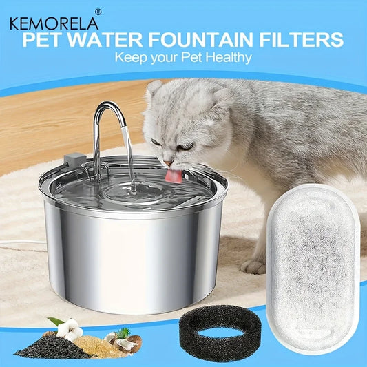 KILUKIN Replacement Filters & Sponges for Pet Water Fountain