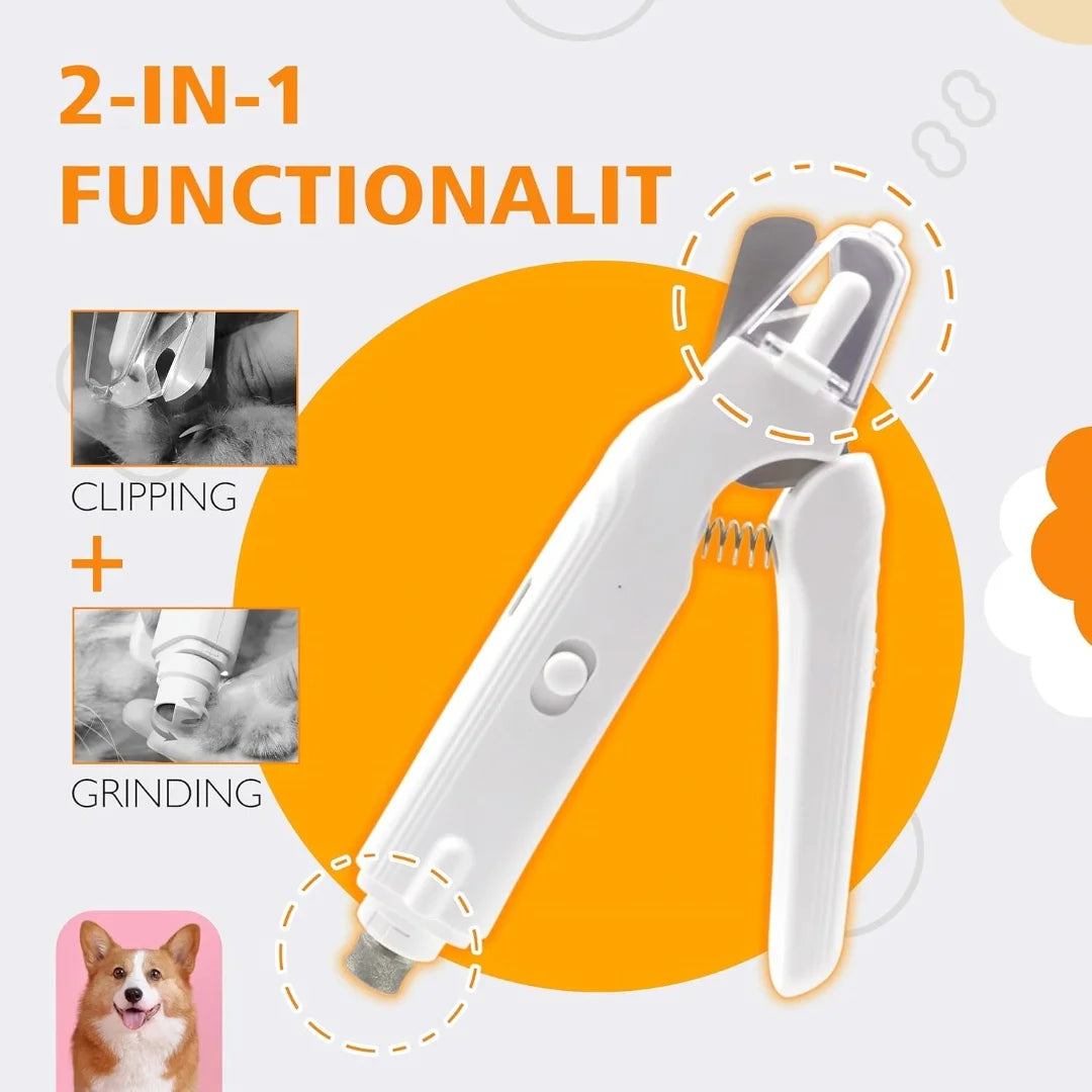 KILUKIN 2-in-1 Pet Nail Clipper & Grinder with LED Lights