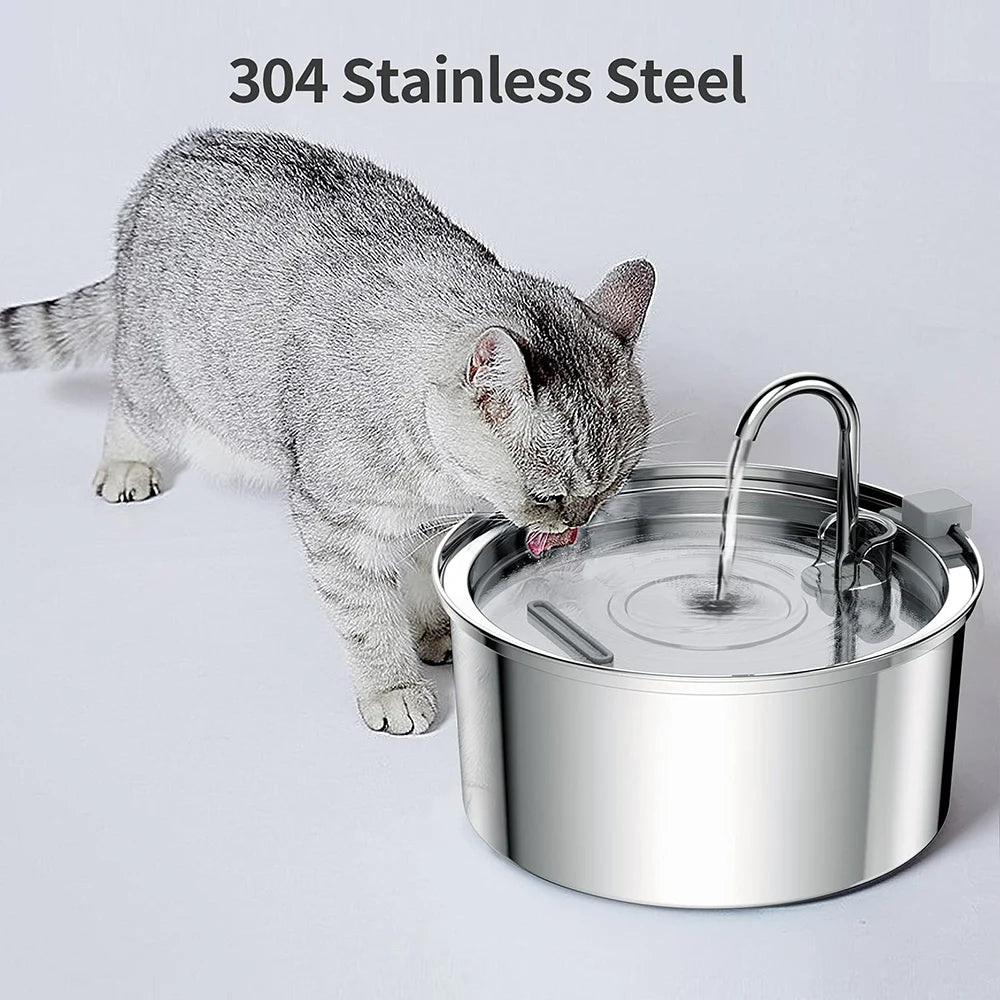 KILUKIN Stainless Steel Pet Water Fountain (3L)