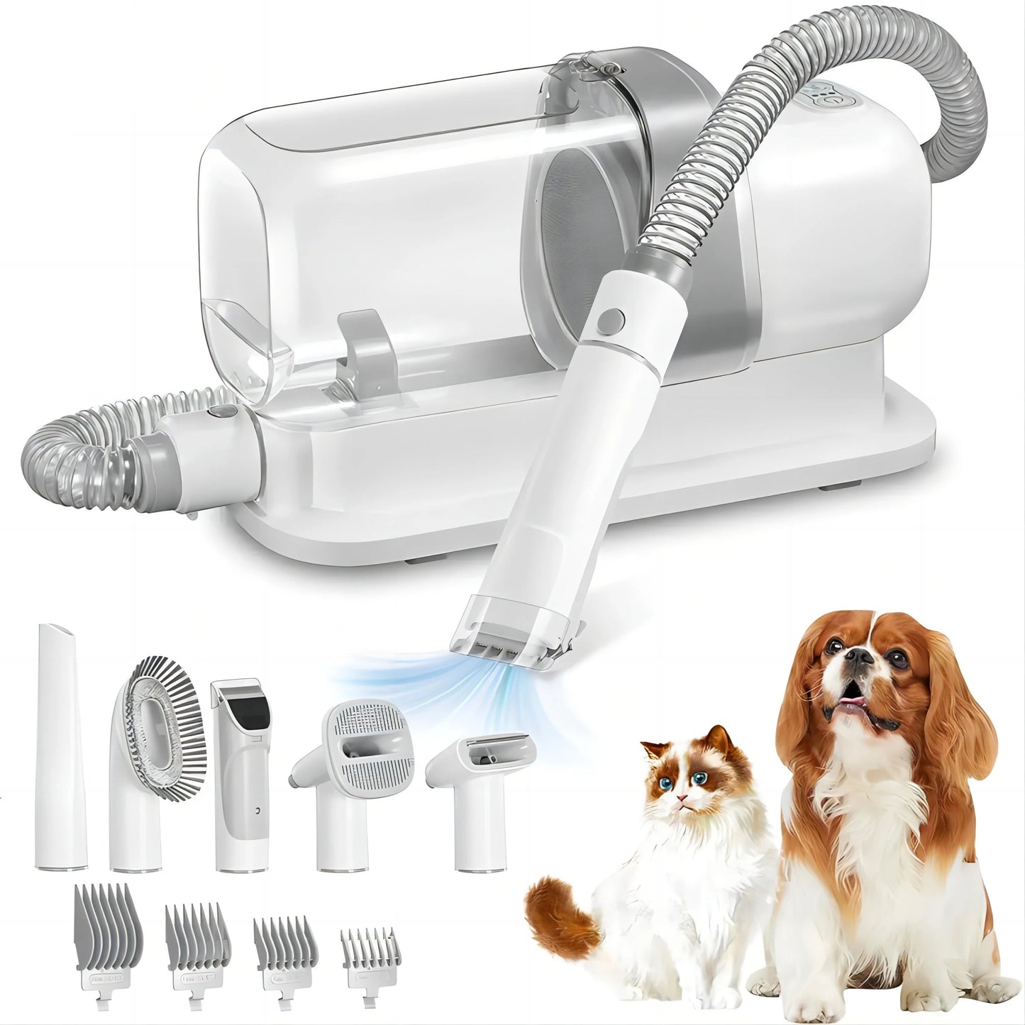 KILUKIN Pet Grooming Vacuum & Hair Removal Kit – 2.3L Capacity