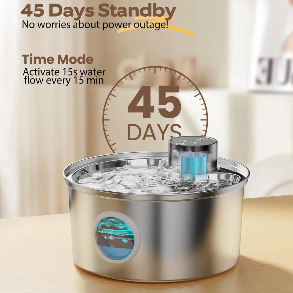 KILUKIN Smart Stainless Steel Water Fountain (3.2L)
