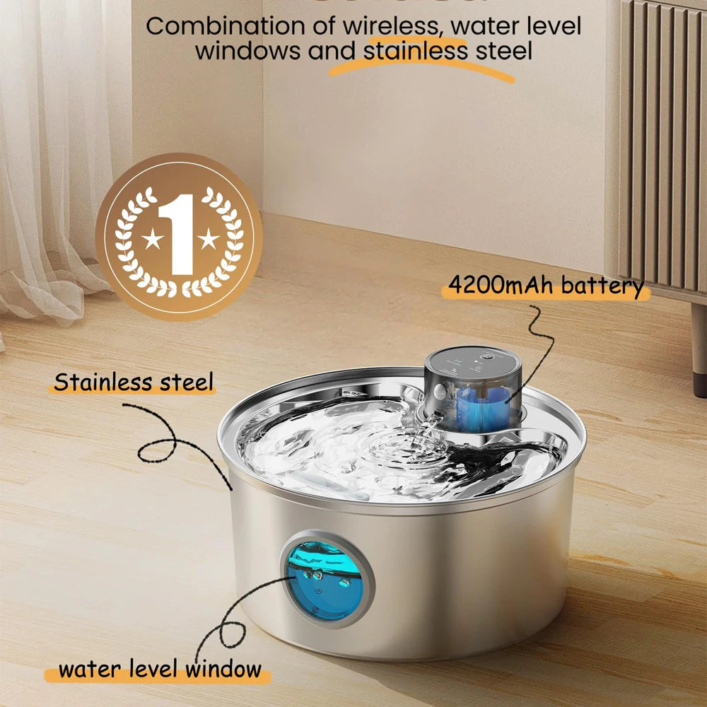 KILUKIN Smart Stainless Steel Water Fountain (3.2L)