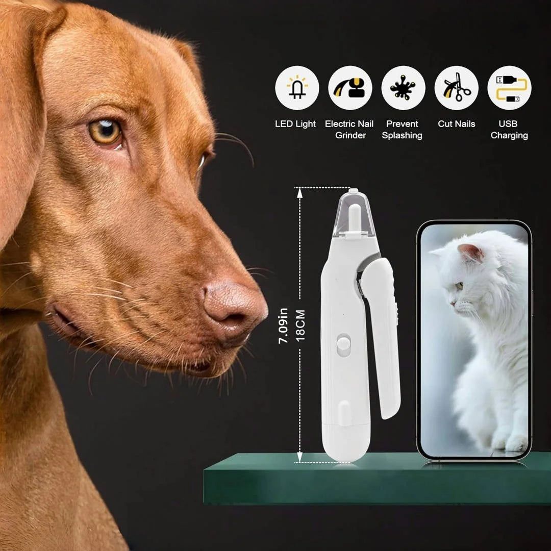 KILUKIN 2-in-1 Pet Nail Clipper & Grinder with LED Lights