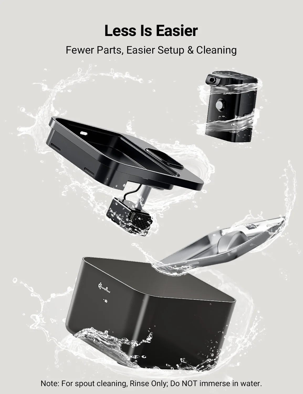 KILUKIN Wireless Stainless Steel Cat Water Fountain (2.5L)